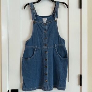 Arizona Jean Co L Ribbed Jumper Dress Blue Jeans Denim Country Cowgirl 90s‎ Y2K